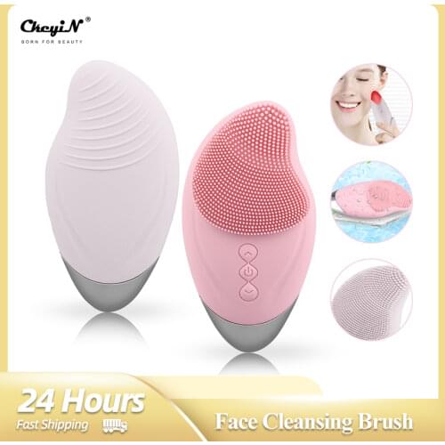 Heating Face Cleaning Brush Face Massager Ultrasonic Electric Facial Anti-aging Brush Washing Brush Vibration Skin Pore Cleaner