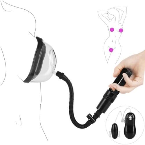 Breast Suction Cup Vibrator 20 Speed Breast Enlargement Pump Sucker Pussy Massager Sex Toys for Adults Women Female Masturbator