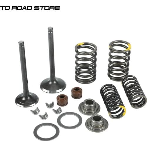 Motorcycle Intake Exhaust Valve comp Springs Cotter Seal Assy For Lifan 125 140 150cc Horizontal Engines Dirt Pit Bike ATV Quad