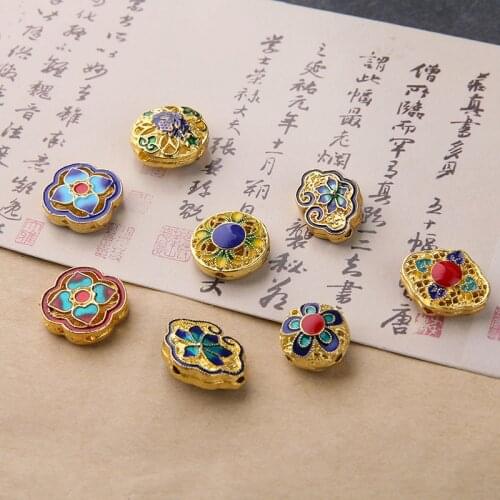 6pcs Chinese Style Antique Hair Accessories Cloisonne Ancient Ornaments Retro Ethnic Style Hairpin Blue Enamel Handmade Materia