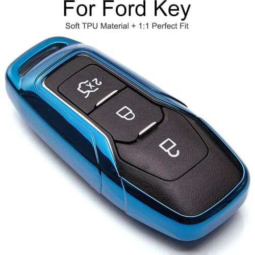 TPU Protection Car Key Cover Case For Ford Mondeo Mk4 MK3 MK5 Ranger S C Max Explorer 5 Fiesta ST F15 Key Chain Ring Accessories
