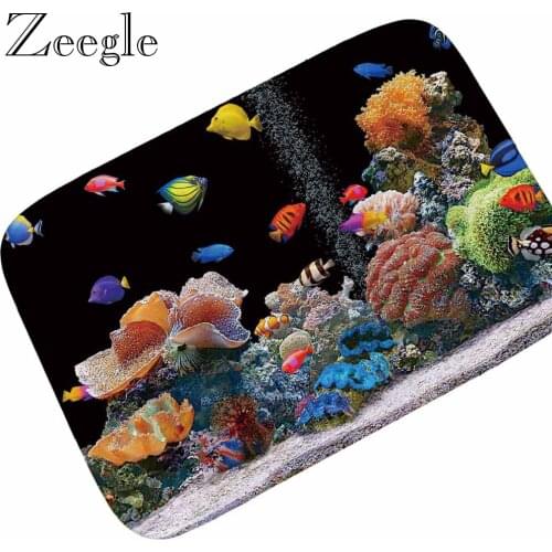 Zeegle 3D Door Mat Non-slip Outdoor Doormat Kitchen Floor Mat Absorbent Bath Rug Indoor Carpet Washable Foot Mat Hallway Carpet