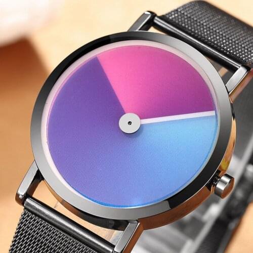 2019 Fashion Retro Design Women Dress Watch Rainbow WristWatch Quartz Zegarek Damski Alloy Watches Gift for Lovers Reloj Mujer