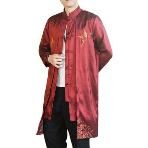 M-5XL Long Trench Jacket Men 2021 Chinese Style Streetwear Male Vintage Jacket Coat Windbreaker Plus Size Men Clothing XXXXXL