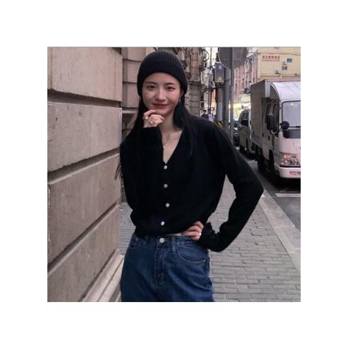 Womens knitting Cardigan Female Thin V-neck sweater coat