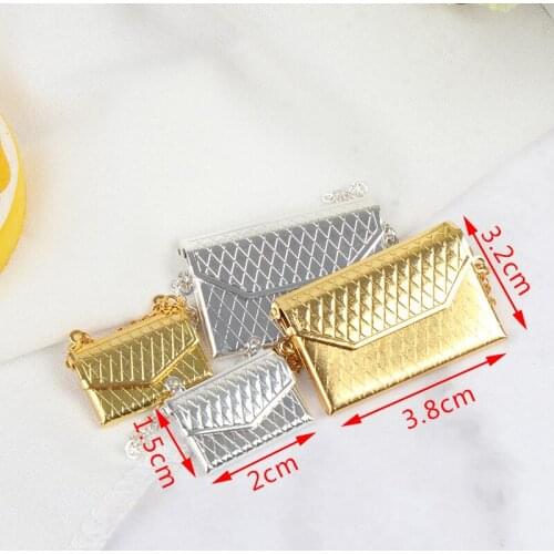 1 Pc Metal Chain Pack Doll Bag Miniature Shopping Handbag For Clothes Dolls Accessories