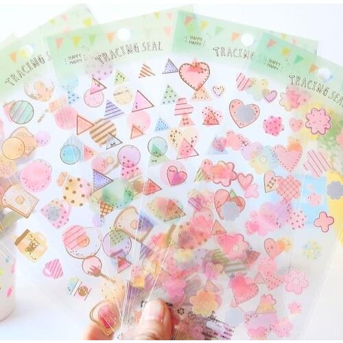 1 pcs/pack Heart shape of cat Diary Stationery Stickers Decorative Mobile Stickers Scrapbooking DIY Craft Stickers