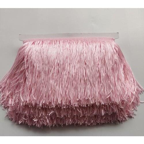 15CM Long 1 Meters Light Pink Lace Fringe Trim Polyester Tassel Fringe Trimming For Dress Stage Garment Curtain Accessories