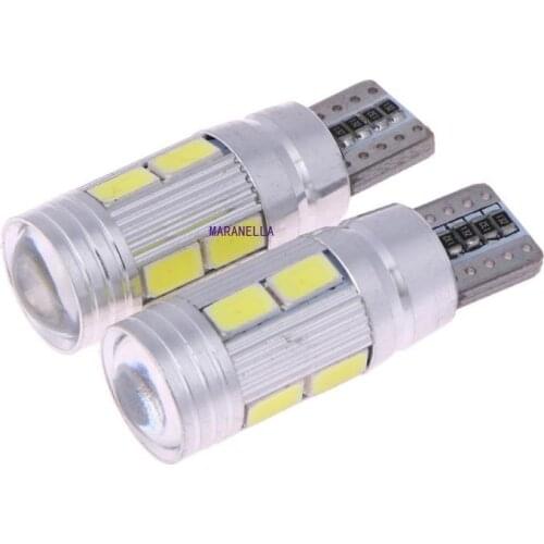 2Pcs T10 Car Light Bulb 5630 10 SMD W5W Auto Led Lamp 12V Automobiles Parking Tail Trunk License Light-emitting Diode Lamp New