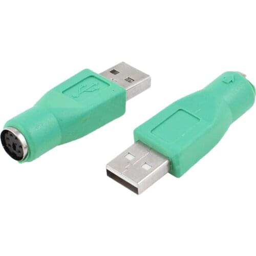 2 Pcs USB 2.0 Male to PS/2 Female Mouse Keyboard Adapter Connector