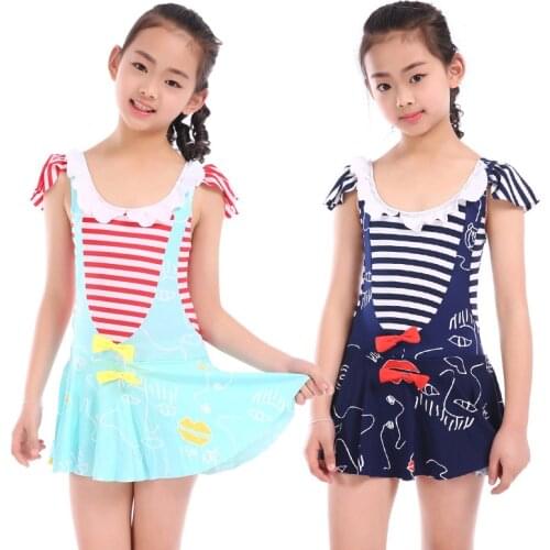 2021 Fashion Korean Girl Swimsuit Primary School Children 2-6 Years Old Children Island Resort Swimming Suit