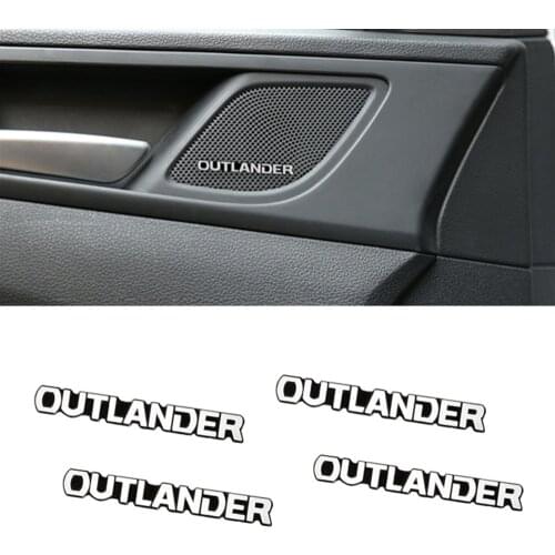 4pcs 3D aluminum speaker stereo speaker badge emblem Sticker for Mitsubishi Outlander 2013 2014 2015 2016 2017 2018 2019