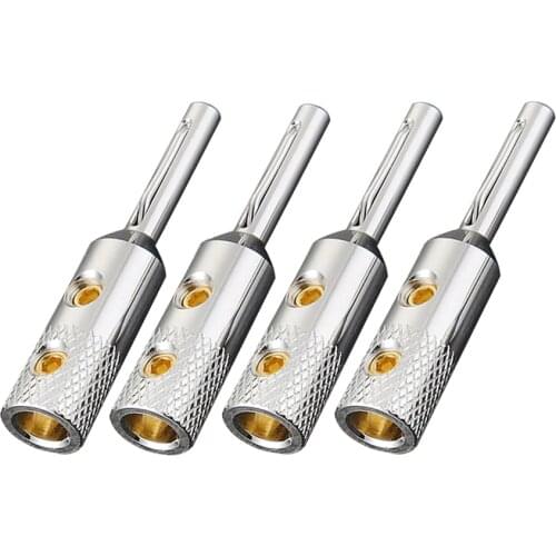 Viborg VB401R Pure Copper Rhodium Plated Banana Plug Speaker Cable Plug 4PCS