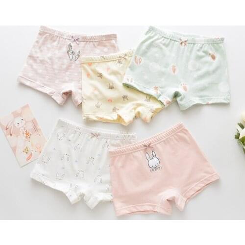 5Pcs/lot Girls Boys Cotton Boxer Briefs Girl Panties Boys Boxer Shorts Childrens Panties Kids Underwear For 2-14 Years BU044