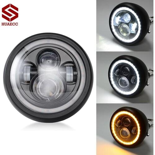 7.5" Motorcycle LED Headlight Hi/Lo Beam Front Light Headlamp for Harley Touring Ultra Classic Electra Street Glide Road King