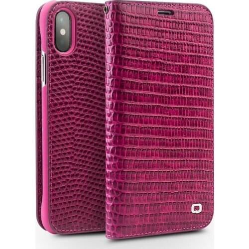 For iphone XS Max XR 11 Pro 100% Genuine Leather Luxury Flip Wallet Card Cover Case Rose