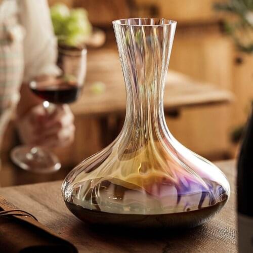 Colorful Crystal Glass Wine Decanter Luxury Lead Free Liquor Divider 2500ml