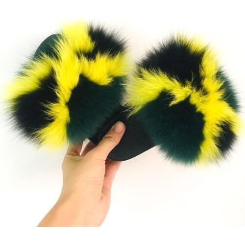 Kids Fashion Cute House Plush Slippers Childrens Fluffy Fox Fur Slides Baby Furry Sandals Girls Outdoor Beach Casual Shoes New