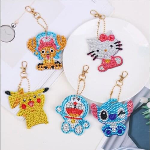 DIY Cartoon Diamond Painting Keychain Pendant Full Drill Special Shaped Diamond Embroidery Cross Stitch Women Bag Decoration