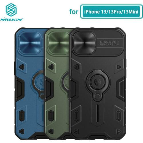 For iPhone 13 Cover Nillkin Slide Camera Protection Case for iPhone13 Pro Max / 13 Mini Ring Stand Holder