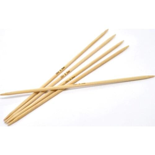 DoreenBeads 20cm Bamboo Hand Sewing DP Knitting Needle Crochet Hook Weave Craft Accessories ( US Size 4/3.5mm ) 5PCs/Set