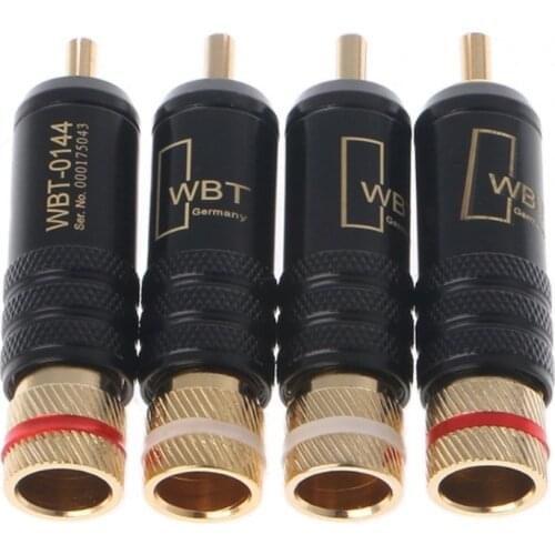 Hifi WBT-0144 Gold plated RCA plug lock Soldering Audio/Video plugs connectors