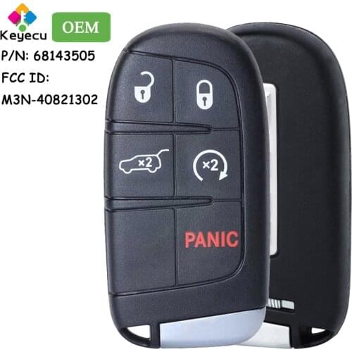KEYECU OEM Smart Keyless Entry Remote Key - 5 Buttons - FOB for Jeep Grand Cherokee 2014-2018 FCC ID: M3N-40821302 P/N: 68143505