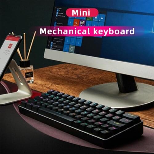 Motospeed CK61 Wired Mechanical Keybord Blue Switch Gaming Keyboards RGB Backlight 61 Key For Desktop Computer Gamer Russian