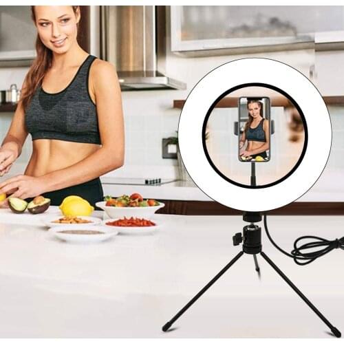 26/16CM Photography Lighting Phone Ringlight Tripod Stand Photo Led Selfie Bluetooth remote Ring Light Lamp TikTok Youtube Live