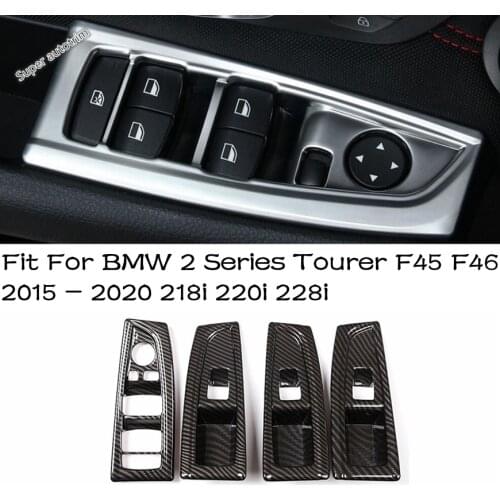 Car Inner Door Armrest Window Lift Button Cover Protect Trim 4PCS Fit For BMW 2 Series Tourer F45 F46 2015 - 2020 218i 220i 228i