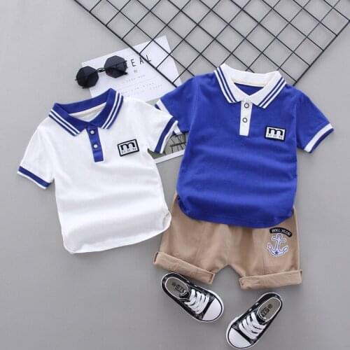 Summer Clothing for Boys Solid Kids Clothing Sets T-Shirt+Shorts 2 Pcs Childrens Clothing Sport Suits Baby Boys Clothes 1-4 Y