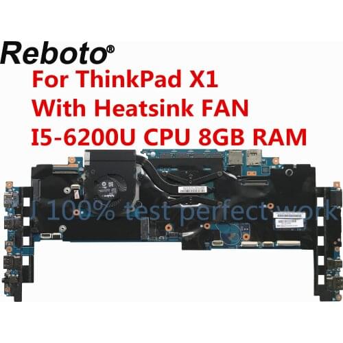 For Lenovo ThinkPad X1 20FB 20FC Laptop Motherboard With I5-6200U CPU 8GB RAM FRU 01AX801 448.04P16.002M 100% Tested Fast Ship