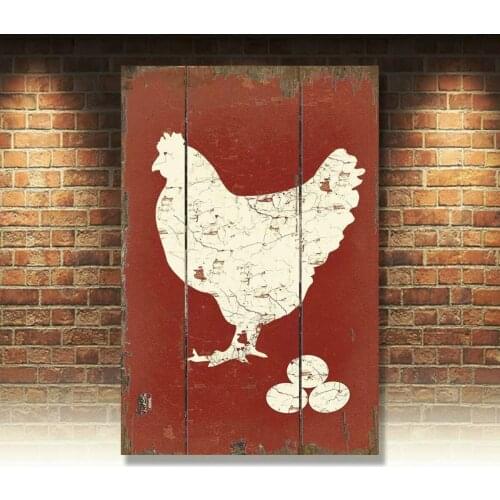 Chicken Lay More Eggs Retro Metal Tin Signs Iron Plate Henhouse Door Hanging
