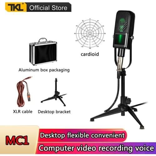 TKL Condenser Mic Super Cardioid Wired Microphone for Recording Streaming YouTube Twitch Voice overs Podcasting