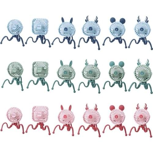 Mini Octopus Fan Clip-on Stroller Fan with Light, Portable Air Cooler Small Personal Cooling Tool 3 Speed 360 Rotation
