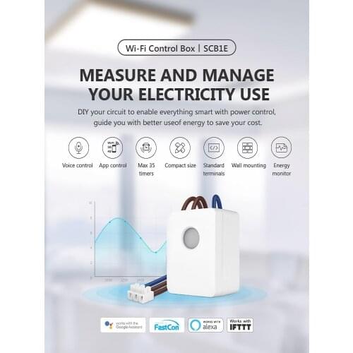 Broadlink Bestcon SCB1E Smart Wifi Module 16A Metering Switch Metering Wi-Fi Control Box Werkt Met Alexa Google Assistent