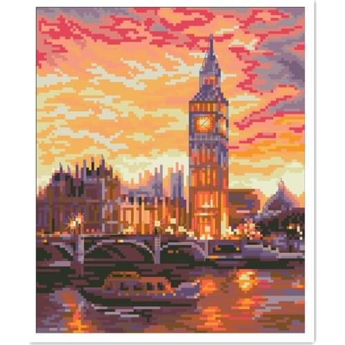 Classic Illusions cross stitch kits city package 18ct 14ct 11ct cloth silk cotton thread embroidery DIY handmade needlework
