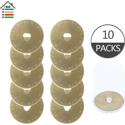 10-Pack Titanium Coated 45mm Replacement Rotary Cutter Blades Sharpener SKS-7 Quilting Sewing for OLFA Fiskar