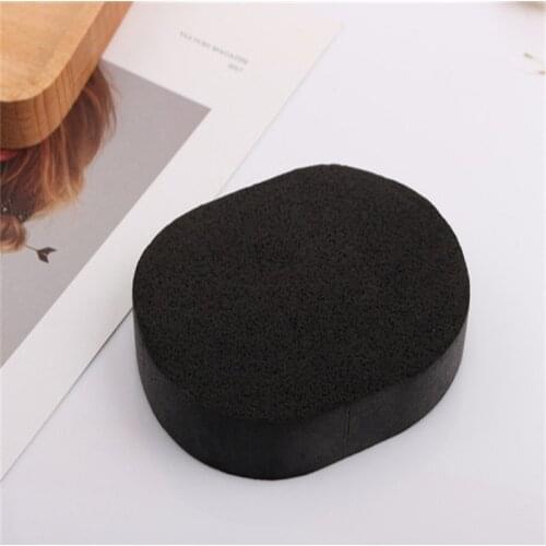 Natural Black Bamboo Charcoal Face Clean Sponge Wood Fiber Face Wash Clean Sponge Beauty Makeup Accessory Cleaning Puff