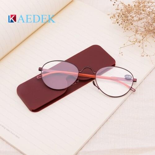 KAEDEK Women Mens Reading Glasses Portable Mini Presbyopic Glasses Hyperopia Magnifying Diopter Eyewear Metal Hinge Vision Care
