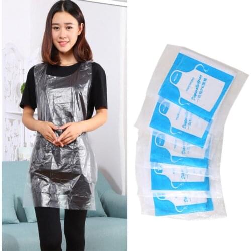 Disposable Apron Cooking Painting PE Waterproof For Men Women Transparent Easy Use Kitchen Supplies