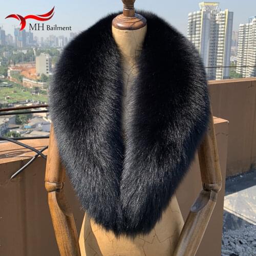 Oversized Black Fox Fur Fur Collar Winter New Ladies Fur Shawl Warm Coat Collar Green Fruit Collar Hot Sale
