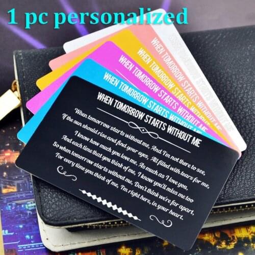 Personalized Metal Wallet Card Insert Custom Laser Engraved Message Card Romantic Gift Hand Writting Love Greeting Card KP029