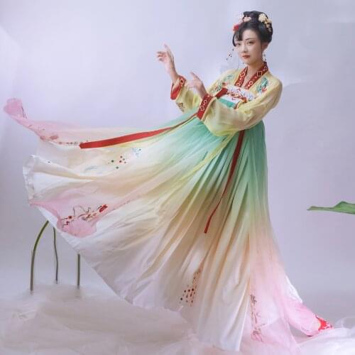 XinHuaEase Ancient Original Hanfu Womens Dresses Traditional Chinese Chest Style Ru Skirt 6m Hem Cosplay Costumes Folk Dance