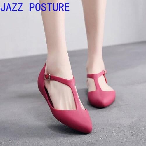 Simple and fashionable non-slip pointed sandals spring and summer T-shaped single shoes student solid color flat womens shoes 2