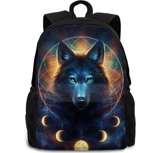 Ohmelody 3D Wolf Backpacks Men Vivid Animal Prints School Bookbag for Boys Girls Travelling Bag Rucksack Daypacks Women