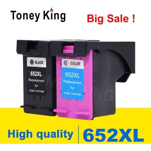 Toney King 652XL Ink Cartridge Replacement for HP 652 XL for HP652 Deskjet 1115 1118 2135 2136 2138 3635 3636 3835 4535 Printer