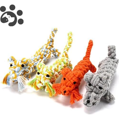 Dog Pet Toys For Pets Tooth Cleaning Molar Braided Cotton Ropes Dog Toy Tiger Shape Interactive Dog Pet Toys Knot TY0043