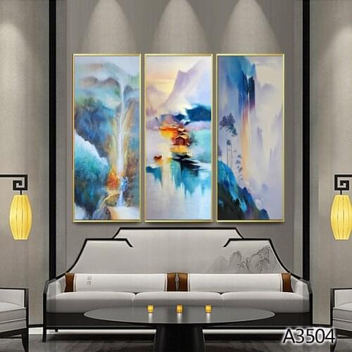 Modern Abstract Oil Painting Print on Canvas 3pcs Chinese style Landscape Canvas Art Printing Wall Art Picture for Home Decor