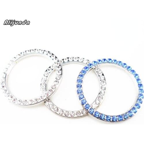 Car styling,Diamond ignition switch cover decoration stickers protection circle For Peugeot 206 207 208 301 307 308 407 2008 300